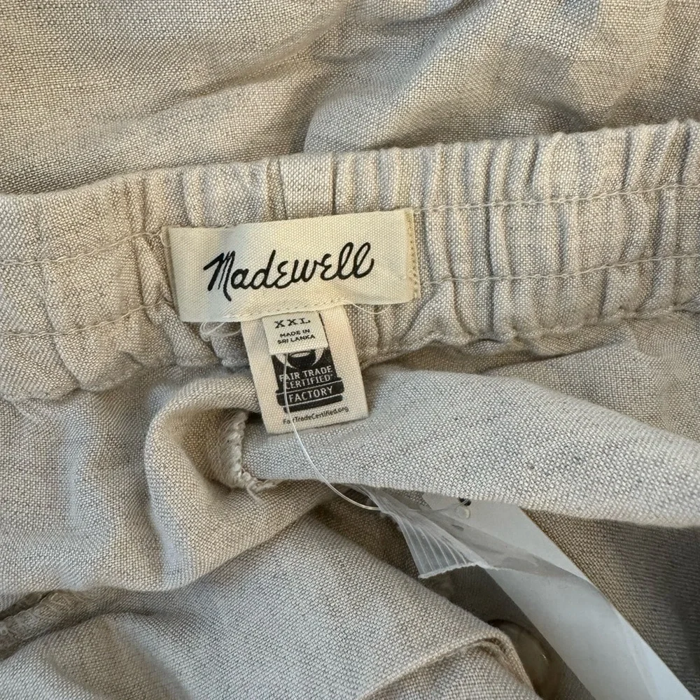 Madewell NWT Linen-Blend Track Trousers XXL Tan - Picture 8 of 11